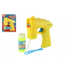 Teddies Bublifuk pištoľ žltá plast 13cm + 1 náplň na batérie na karte