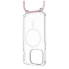 Puzdro FIXED MagPure Neck s ružovou šnúrkou na krk pre Apple iPhone 16e