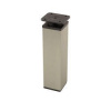 Nábytková nožička FA009, imitácia nerezi/ čierný plast 150mm