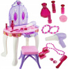 Toaletný stolík. Veľký ružový pre dievčatá zrkadlo (Toaletný stolík. Veľký ružový pre dievčatá zrkadlo)