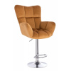 LuxuryForm DESIGN Barové kreslo AURORA VELUR na striebornom tanieri - medové