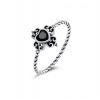 For Silver Prsteň Black Zircon Heart - Striebro 925 Velikost prstenu: 57mm