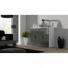 Cama Meble Komoda SOHO-UNI S8, biely mat/sivý lesk