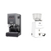 Gaggia Classic E24 BC, grey + Ascaso H64, white