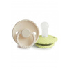 Frigg Dvojbalenie cumlíkov frigg rope cream/ green tea, 6-18m, silikón