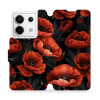 Flipové pouzdro Mobiwear - Xiaomi Redmi Note 13 Pro 5G / Poco X6 5G - VP45S Temné červené květy (Knížkové flip pouzdro, obal, kryt na mobil Xiaomi Redmi Note 13 Pro 5G / Poco X6 5G - VP45S Temné červe