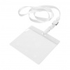 Šnúrka na krk 970 mm s PVC držiakom 92x104 mm biela