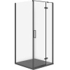 Cersanit CERSANIT Sprchový kút JOTA pravý čierny 90x90 so sprchovou vaničkou TAKO slim sivá matná S601-326