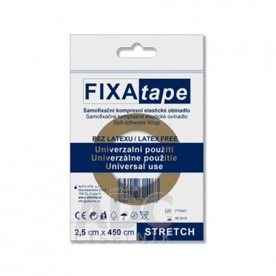 FIXAtape STRETCH samofixačné kompresné elastické ovínadlo bez latexu 2,5 cm x 450 cm 1 ks