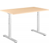 AlzaErgo Fixed Table FT1 biely + Stolová doska TTE-12 120 × 80 cm lamino breza