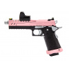 Vorsk Airsoftová pištoľ Hi-Capa 5.1S s kolimátorom, GBB - ružovy záver