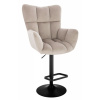 LuxuryForm DESIGN Barové kreslo AURORA VELUR na čiernom tanieri - latte