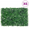 vidaXL Umelý plot z listových kríkov 6 ks zelený 40x60 cm - 214284-197560