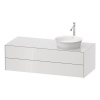 DURAVIT White Tulip závesná skrinka pod umývadlo na dosku vpravo, 2 zásuvky, 1300 x 550 x 408 mm, biela vysoký lesk, WT4987R8585