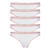 Petit priehľadné nízke čipkované tangá - 5 ks M biela
