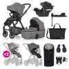 PETITE&MARS SET Kočík 4v1 ICON Dove Grey XXL RWS + CBX By CYBEX Aton B2 i-Size