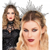 ČIERNA GOTICKÁ HALLOWEENSKA ČELENKA NA HLAVU S KRYŠTÁLIKMI
