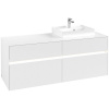 VILLEROY & BOCH Collaro závesná skrinka pod umývadlo na dosku (umývadlo vpravo), 4 zásuvky, s LED osvetlením, 1400 x 500 x 548 mm, White Matt, C075B0MS