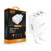 Inteligentná sieťová nabíjačka ALIGATOR Power Delivery 40W, 2xUSB-C, biela