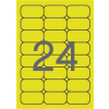 APLI Etikety, 64x33,9 mm, farebné, zaoblené rohy, APLI, neónové žlté, 480 etikiet/bal