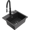 Mexen Milo jednokomorový granitový drez s kuchynskou batériou Savita, čierny škvrnitý - 6505-76-672601-70-B