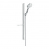 Hansgrohe Raindance Select S, sprchová sada 120 3jet so sprchovou tyčou 90 cm a miskou na mydlo, biela/chrómová, HAN-27648400