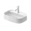 Duravit Zencha Umývadlo na dosku, 55x39 cm, bez prepadu, otvor na batériu, DuraCeram, WonderGliss, biela 23745500711