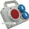 SEZ Skříň ROSP 1630 D mini zásuvková IP54, 1x1643, 2x230V s držákem
