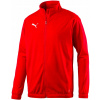 Mikina - Puma Detská mikina veľkosti 128 červená rukáv (Mikina chlapcov Puma Sideline pre zips [655947 01])