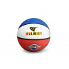 Sedco Míč basket RUBBER - 5 (bílá/modrá)