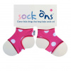 Sock Ons Návleky ne detské ponožky, Pink Spots - Veľkosť 0-6m