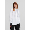 KOŠEĽA KARL LAGERFELD RHINESTONE BIB EVENING SHIRT WHITE