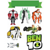 CUKROVÁ TLAČ Jedlý obrázok na tortu BEN TEN BEN 10 + POSTAVY MENO 16