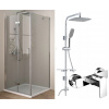 Sprchový kút - Sprchová kabína 80x100 + dažďová sprcha + BATÉRIA (Sprchový kút - Sprchová kabína 80x100 + dažďová sprcha + BATÉRIA)