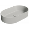 GSI KUBE X keramické umývadlo na dosku, 60x37cm, oválne, cenere mat