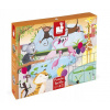 Janod 02774 cardboard s textúrou TACTILE Deň v Zoologickej záhrade 20 dielov