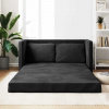 zahrada-XL Podlahová rozkladacia pohovka 2 v 1 čierna 122x204x55 cm zamat 353959