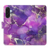 Flip pouzdro iSaprio - Samsung Galaxy A17 / A17 5G - Purple Marble s kapsičkami na karty (Flipové knížkové pouzdro, obal, kryt iSaprio s přihrádkami na karty a motivem)