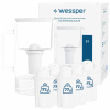 Sklenená filtračná kanvica Wessper D2 BOROSILICATE 3l biela + 6x filter