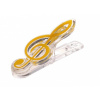 Kolíček na bielizeň v tvare husľový kľúč - žltá farba