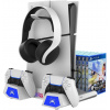 Dobíjacia stanica iPega P5S023 Multifunkčný Nabíjací RGB Stojan s Chladením pre PS5/PS5 Slim White (PG-P5S023)