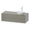 DURAVIT White Tulip závesná skrinka pod umývadlo na dosku vpravo, 2 zásuvky, 1300 x 550 x 408 mm, kameňovo šedá matná, WT4987R9292