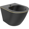 Mexen Lena závesný bidet, matná čierna/zlatá linka - 35224875