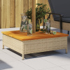 zahrada-XL Kryt na podstavec slnečníka béžový 70x70x25 cm polyratan akácia 365954