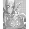 ZUTY Bodkovanie - DEADPOOL A SRDIEČKO Rámovanie: bez rámu a bez vypnutia plátna, Rozmer: 80x100 cm