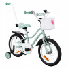 DETSKÝ BICYKEL 16 PALCOV PRE DIEVČATKO S KOŠÍKOM A VODIČKOU +