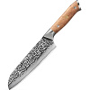 IZMAEL Damaškový kuchynský nôž Zayoku Santoku/Hnedá 18 cm