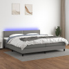 vidaXL Posteľ boxsping s matracom a LED tmavosivá 200x200 cm látka 3133102