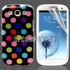 Silikónový obal Samsung Galaxy S III – Polka – čierna multi