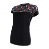 Sensor merino IMPRESS kr.rukáv čierna floral